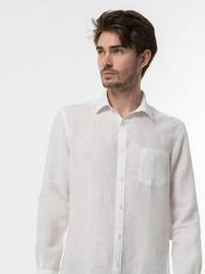 A photo of a white linen shirt the customer already owns